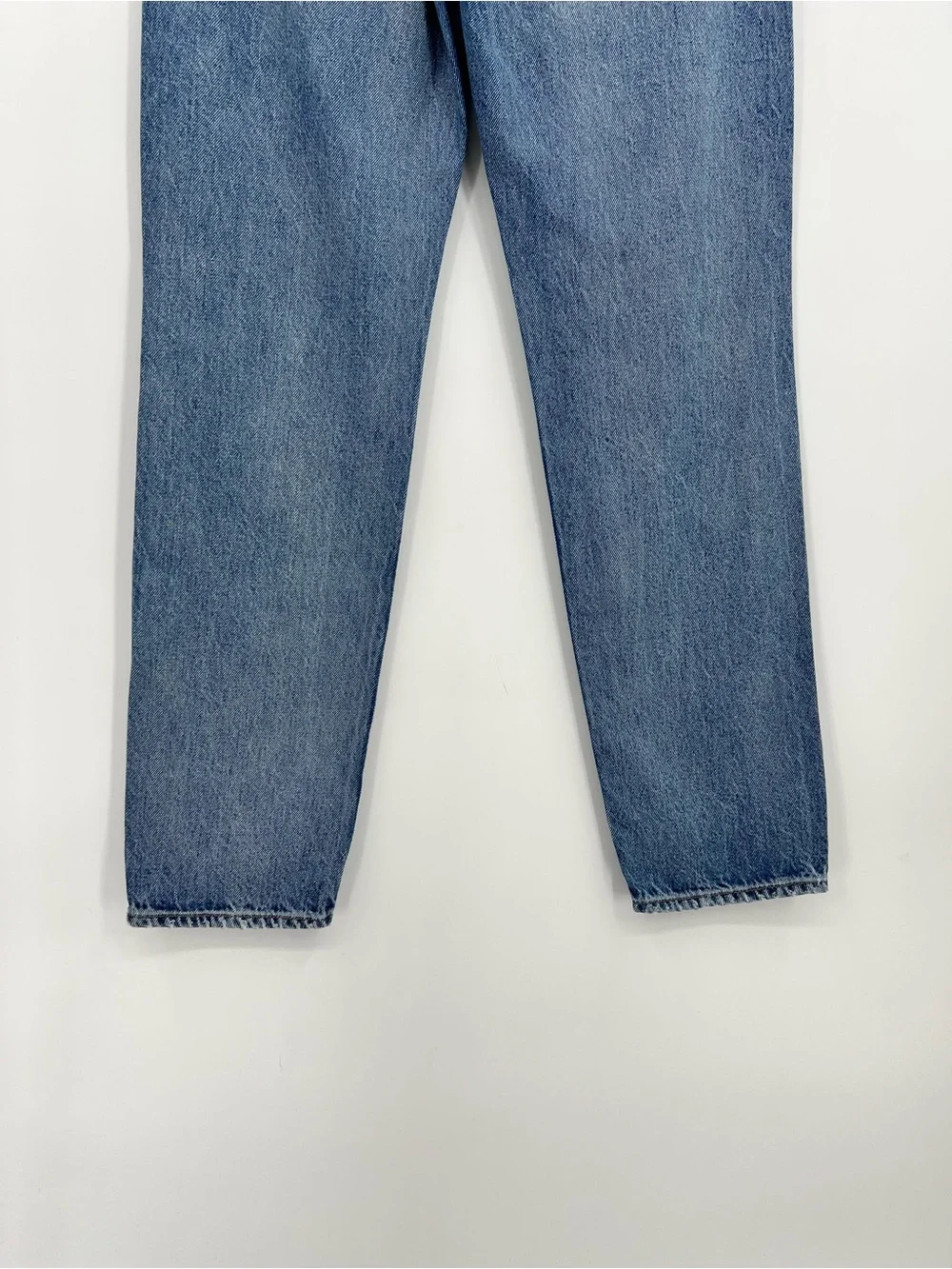 Etica Finn Venice Straight Leg High Rise Ankle Jeans Distressed Stretch Blue 26